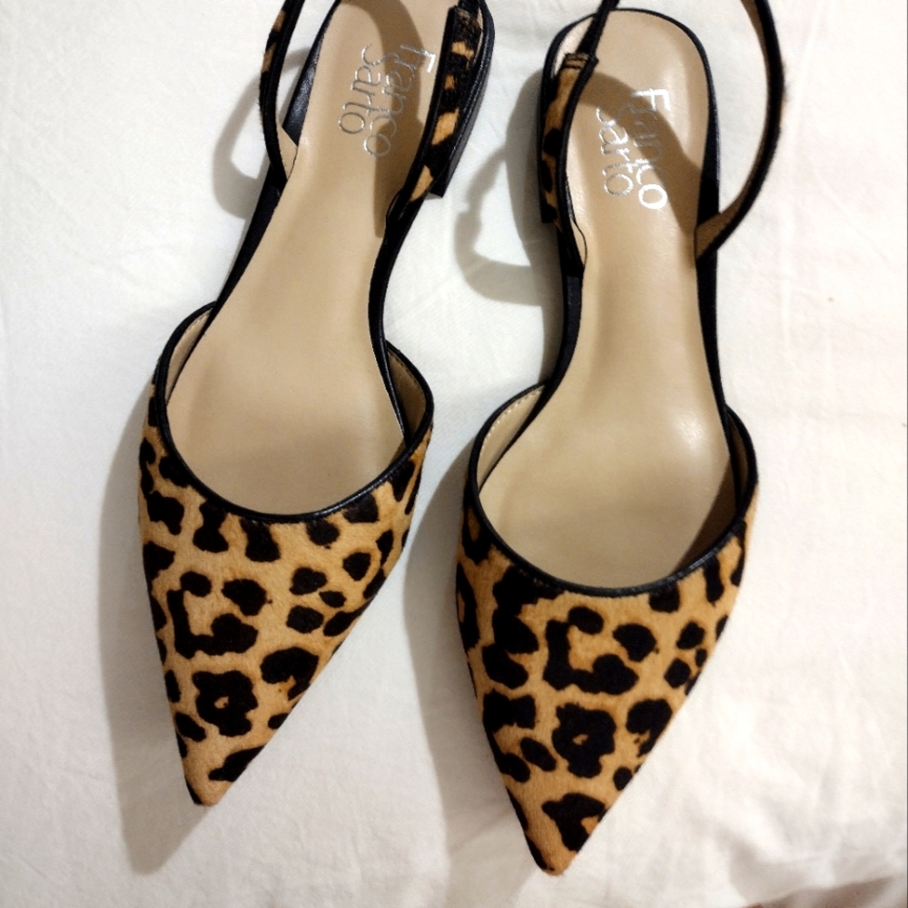 NWT Franco Sarto Women's Nikki Pointed Toe Slingback Strap Flats Shoes Sz 7.5